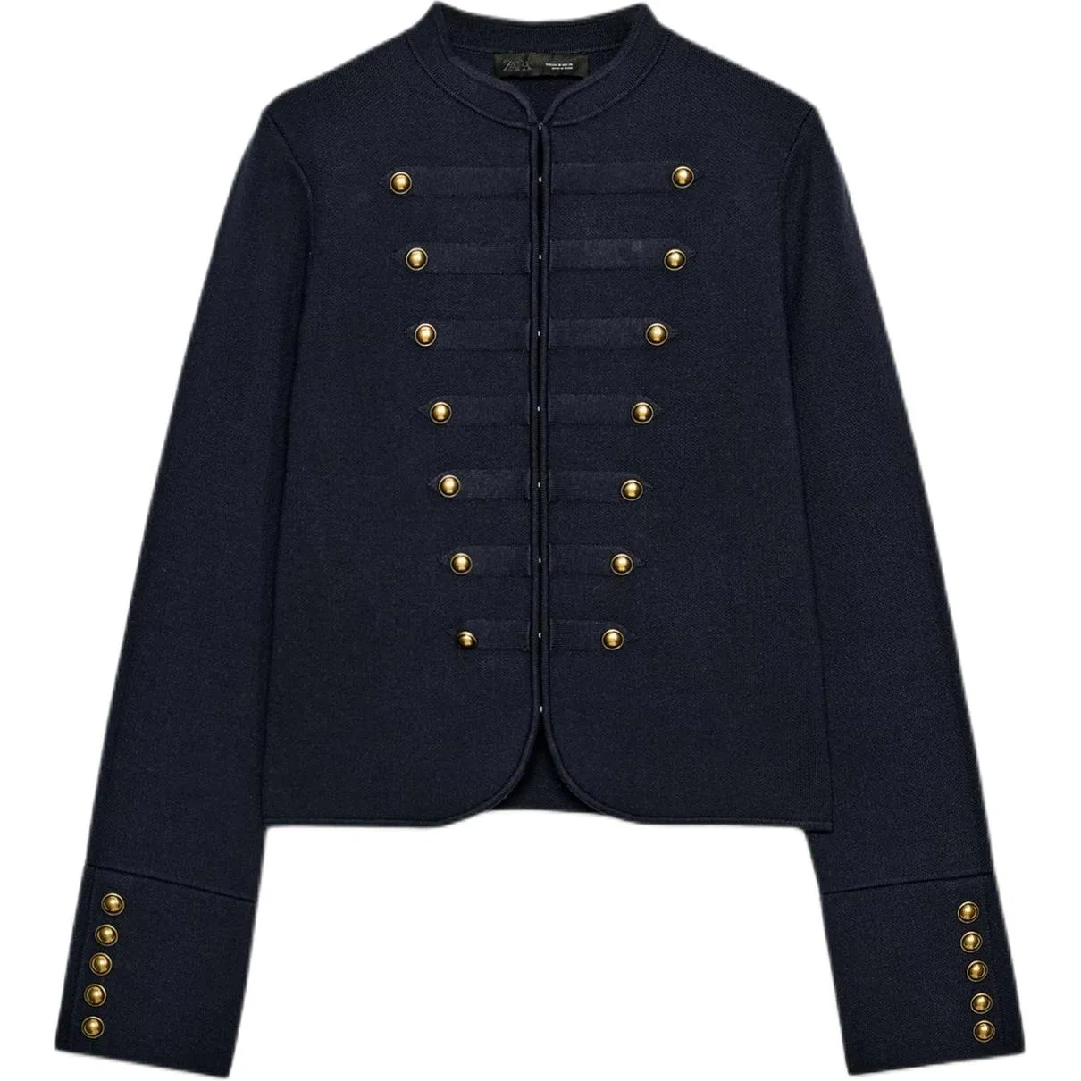 Женская куртка с воротником-стойкой Sea Blue ZARA, Sea Blue