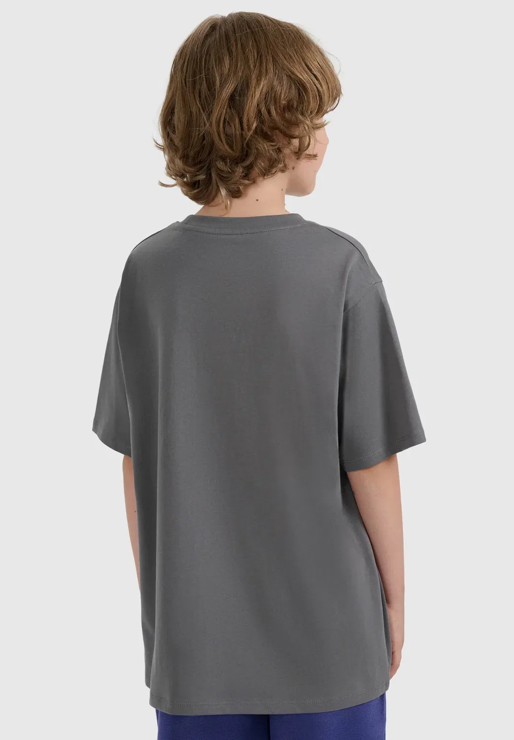 Футболка oversize z nadrukiem chłopięcy - biała 122 (6-7 лат) - футболка с принтом 4F, Middle Grey — фото 3