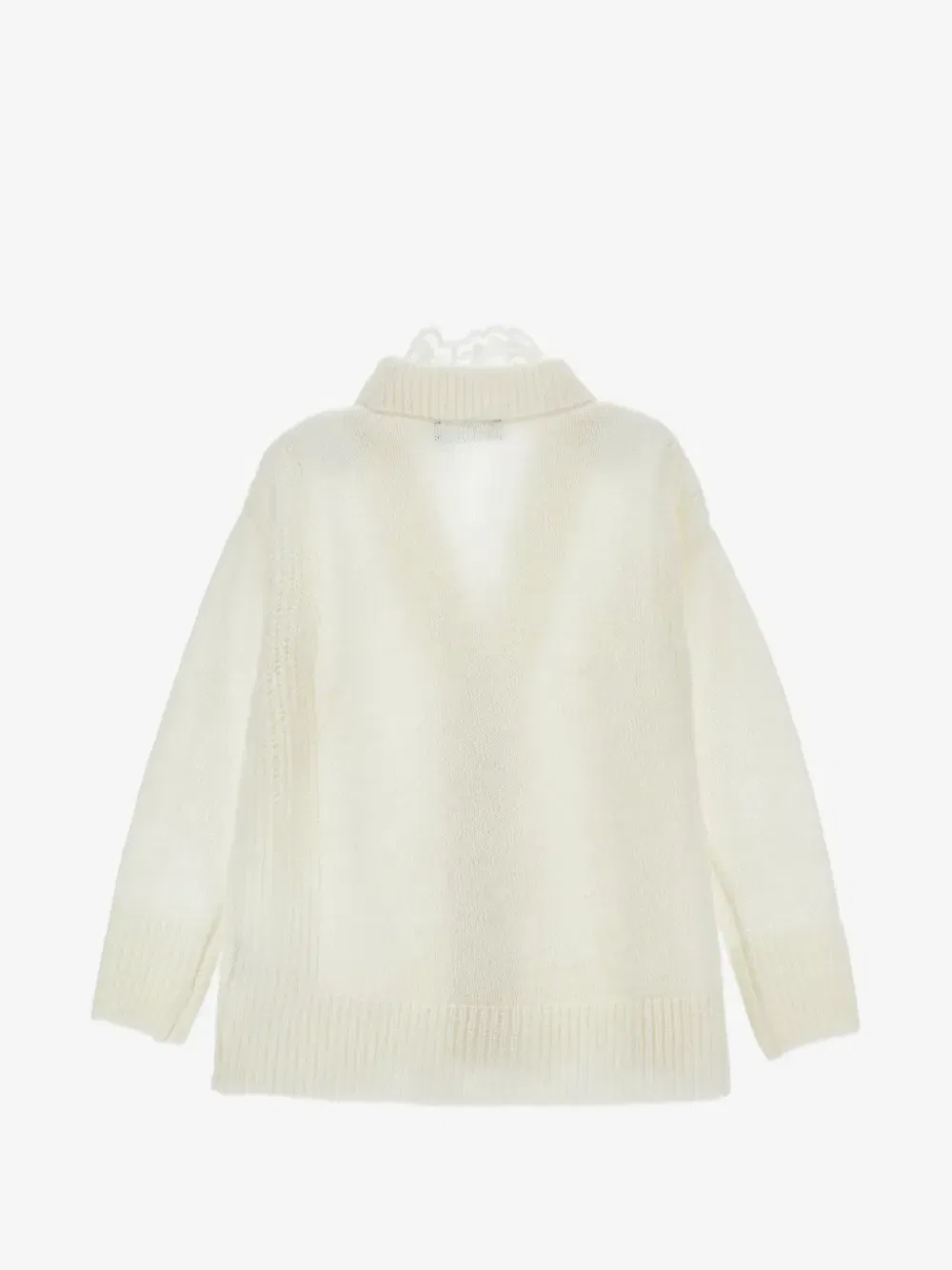 Кардиган с кружевом Ermanno Scervino Junior, бежевый — фото 2