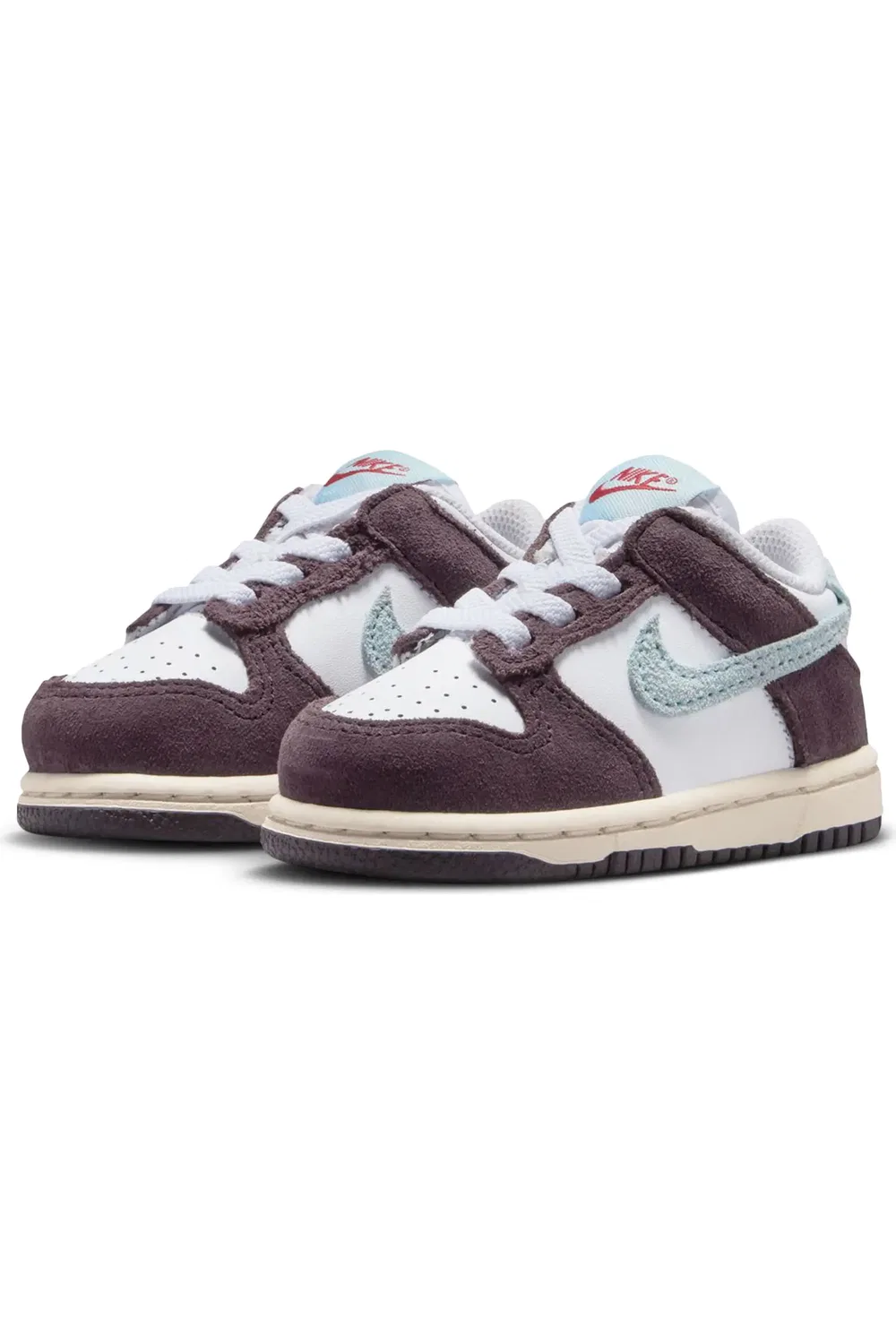 Кроссовки детские баскетбольные Dunk Low Nike, White/Burgundy/Glacier Blue