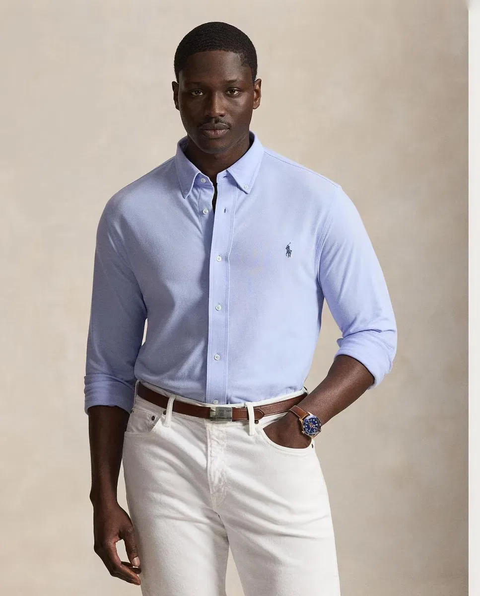 Мужская рубашка, Ultraligera Azul Pebble, Polo Ralph Lauren, Azul pálido