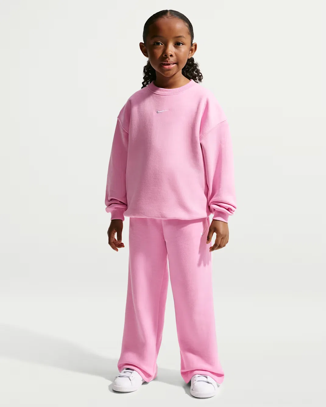 Детская флисовая футболка большого размера от Little Kids' Studio Nike Sportswear, Pink Rise — фото 4