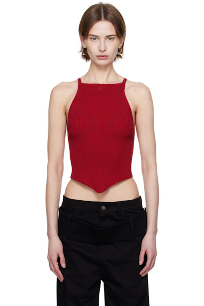 

Красная майка с острыми краями Courrèges