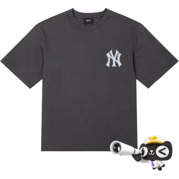 Детская футболка с круглым вырезом Dark Gray/White MLB — фото 3