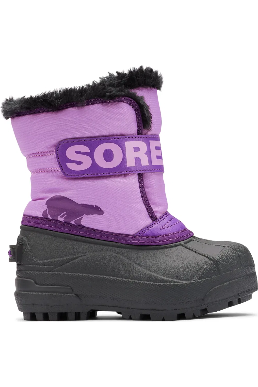 Детские ботинки утепленные водонепроницаемые Snow Commander SOREL, Gumdrop/Purple Violet — фото 3