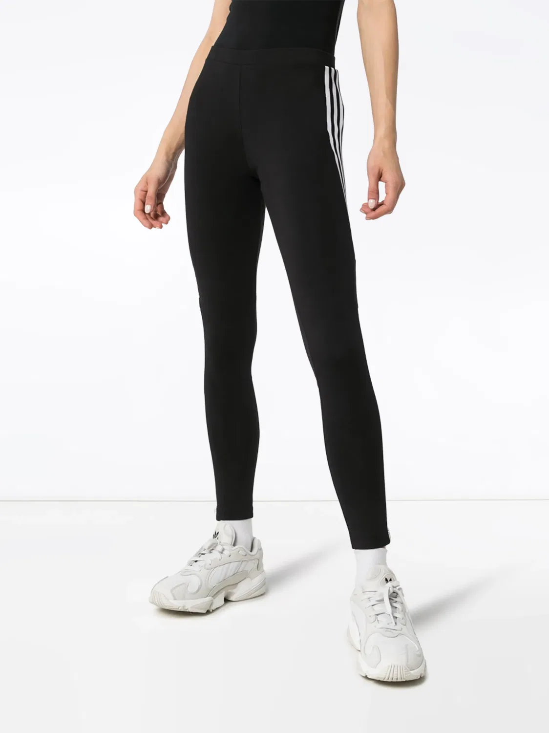 Леггинсы Trefoil черные Adidas, черный — фото 3