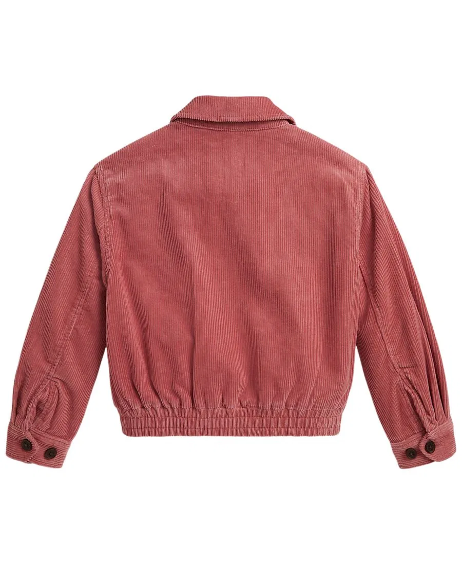 Детская куртка из вельвета на молнии Polo Ralph Lauren, Canvas Pink — фото 4