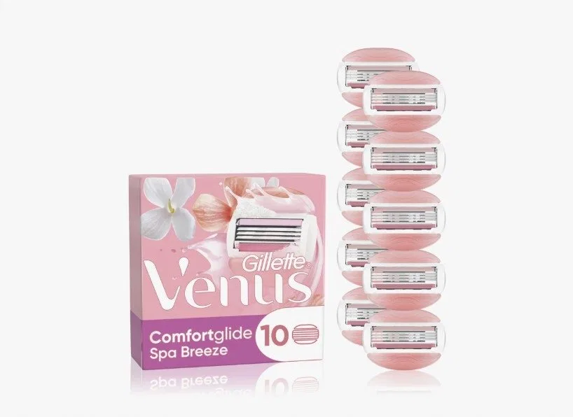 Сменные лезвия для женской бритвы 10 шт ComfortGlide Spa Breeze Gillette, White