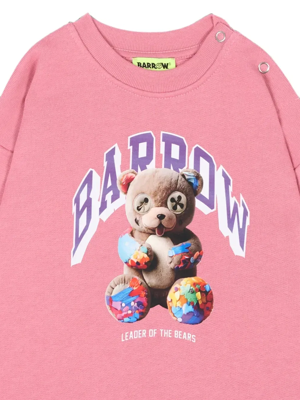 Платье с рюшами и принтом медведя Barrow Kids, розовый — фото 3