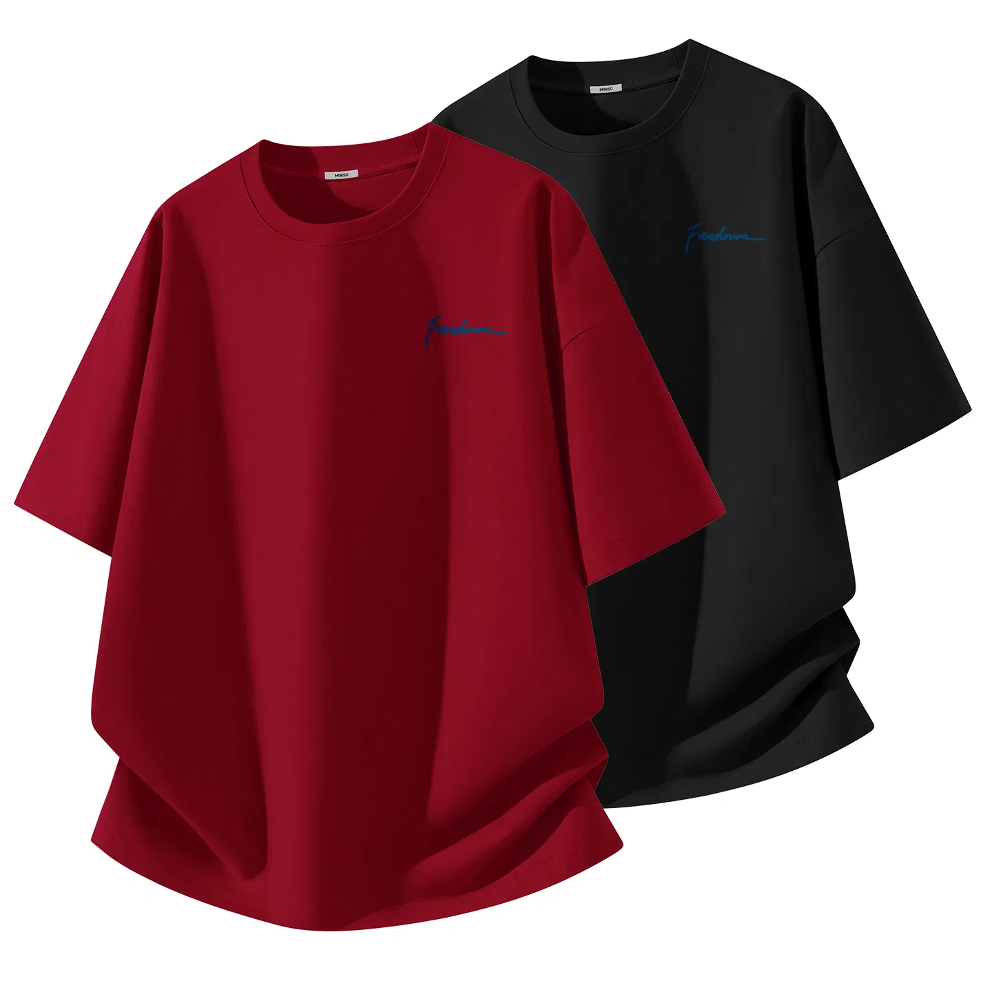 Детская футболка с принтом B Good Luck Arrives Chest Logo MINISO, Burgundy Black