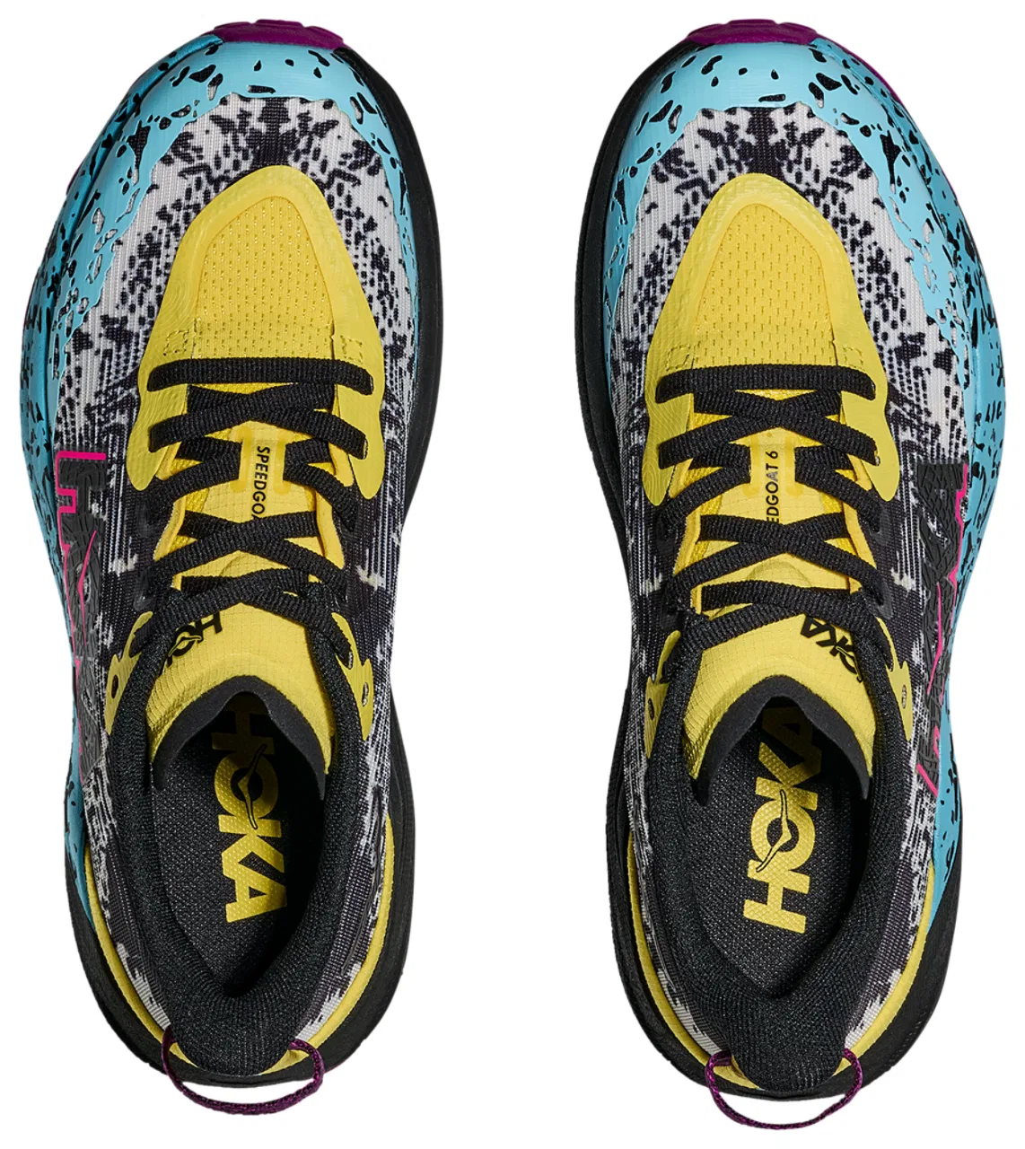 Кроссовки для девочек Speedgoat 6 HOKA, цвет Electric Lemon/Black — фото 4