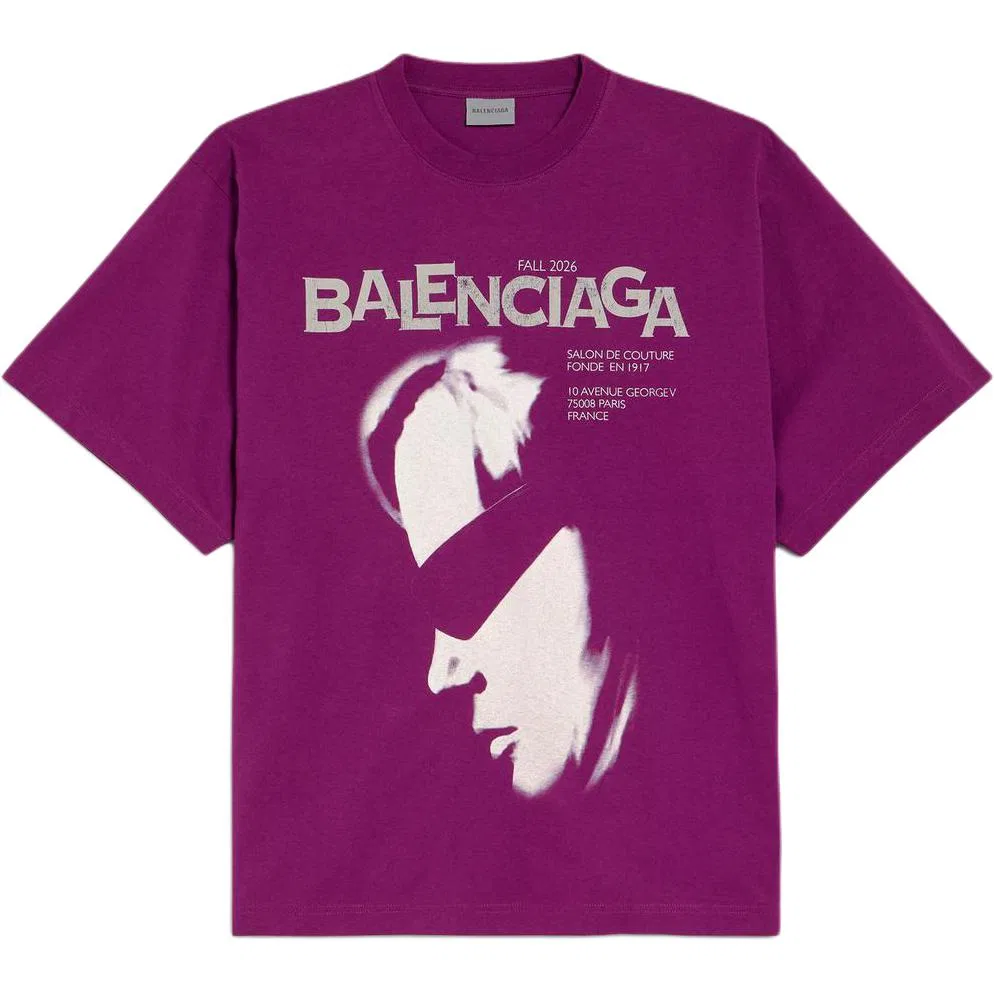 Футболка с круглым вырезом, прямой крой, Balenciaga, Purple — фото 3