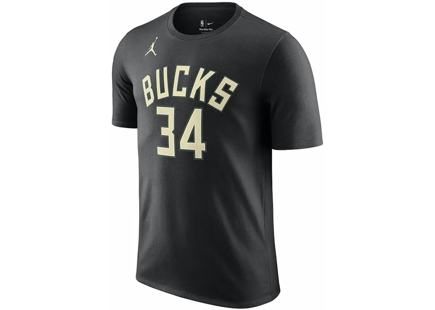 Мужская футболка с принтом Jordan NBA Milwaukee Bucks Giannis Antetokounpo T-shirt, Black/Sail