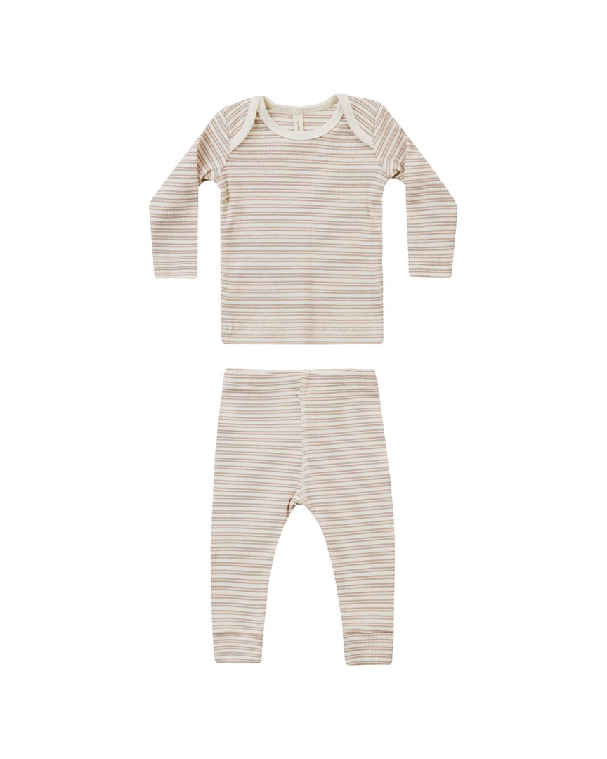 

Комплект из футболки и леггинсов Quincy Mae Ribbed, коричневый