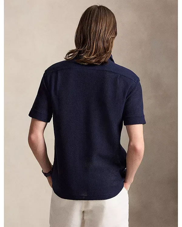 Мужская рубашка с коротким рукавом Polo Ralph Lauren, темно-синий — фото 3