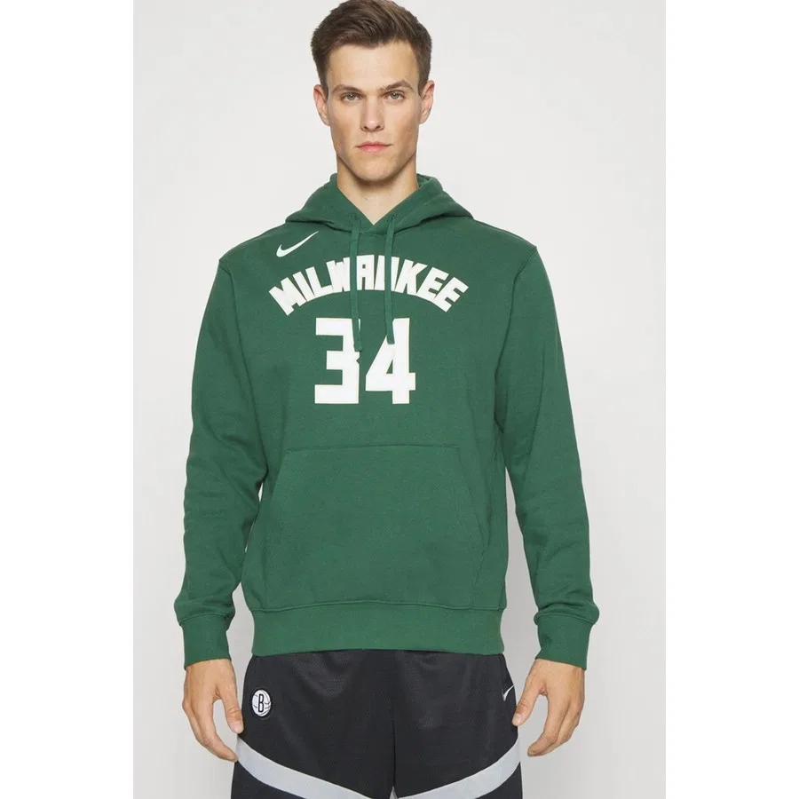 Свитшот спортивный с длинным рукавом Jordan Giannis Antetokounmpo Milwaukee Bucks Club Nike, Зеленый