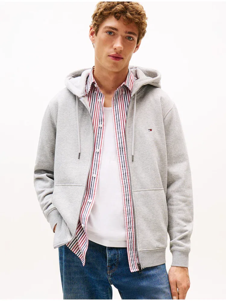 Куртка, флисовая, с логотипом, джоггер TOMMY HILFIGER, Silver