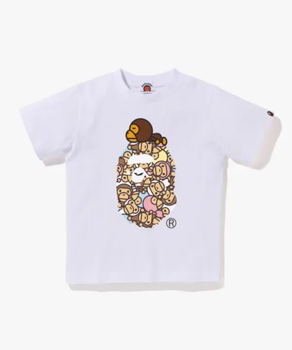 Футболка с принтом Baby Milo, Bape, белый