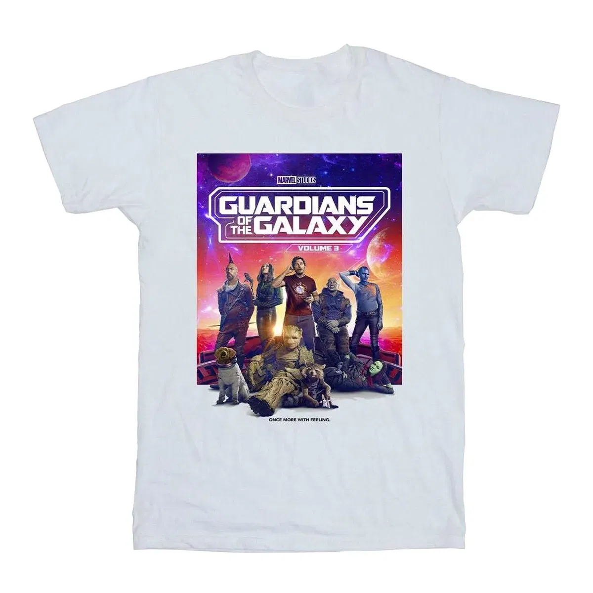 Футболка хлопковая с принтом Movie Poster Guardians Of The Galaxy Volume 3, White