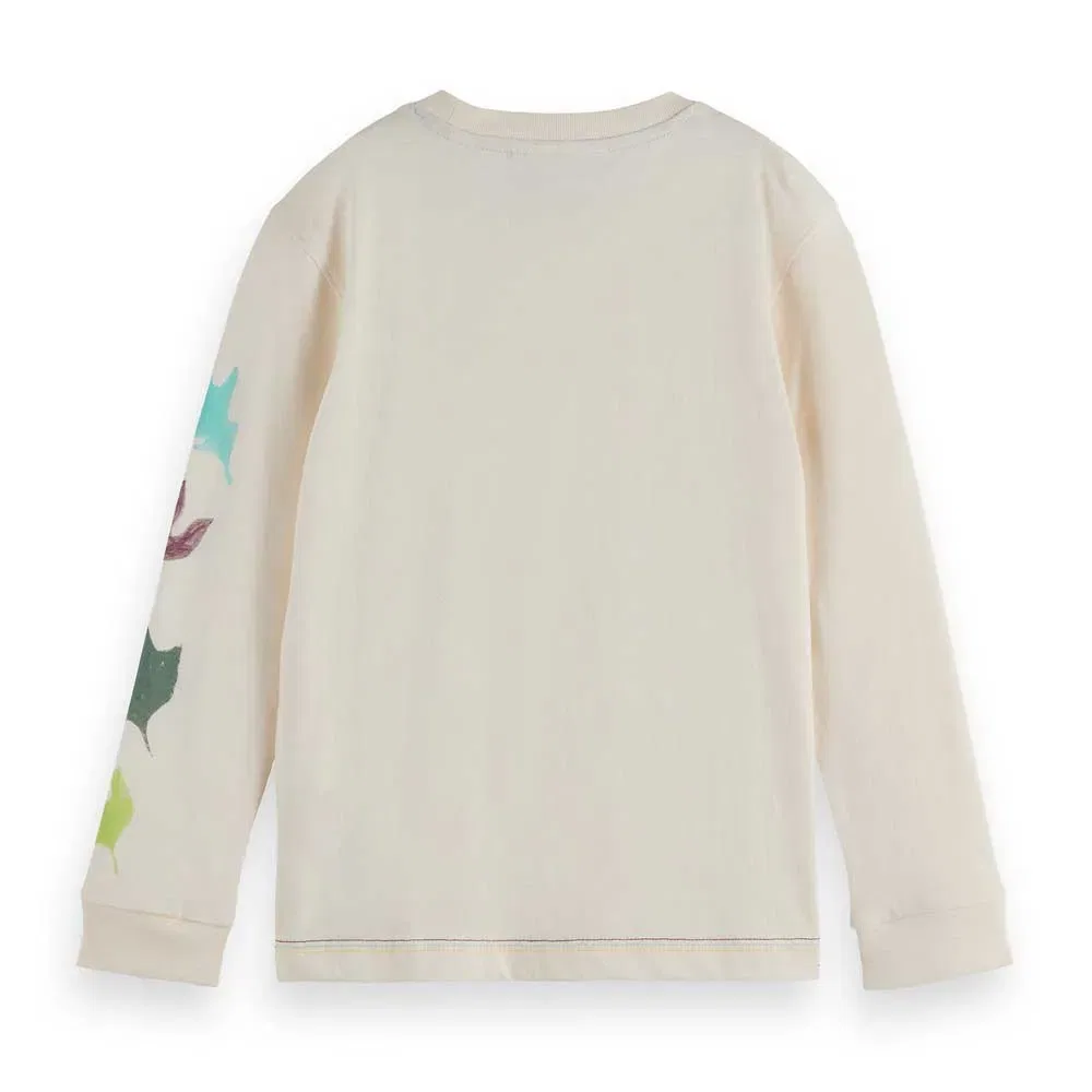 Футболка с длинным рукавом Relaxed Fit Artwork Scotch & Soda, бежевый — фото 2