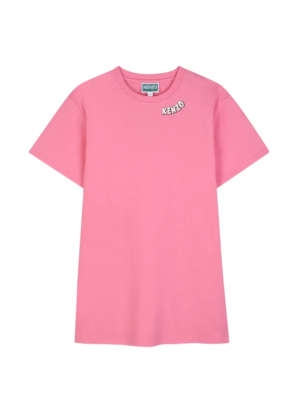 Платье с короткими рукавами и логотипом Kenzo Kids, розовый