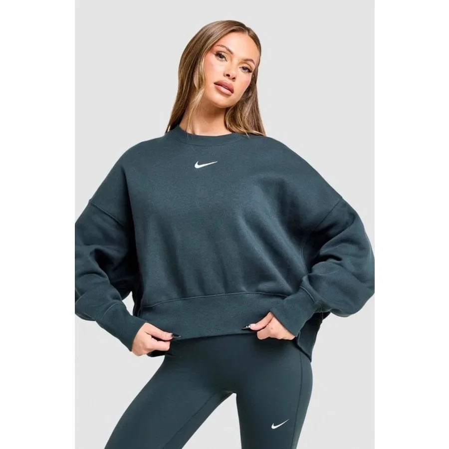 Женский свитшот оверсайз с флисом Sportswear Essentials Collection Nike, Petroleum Blue — фото 2