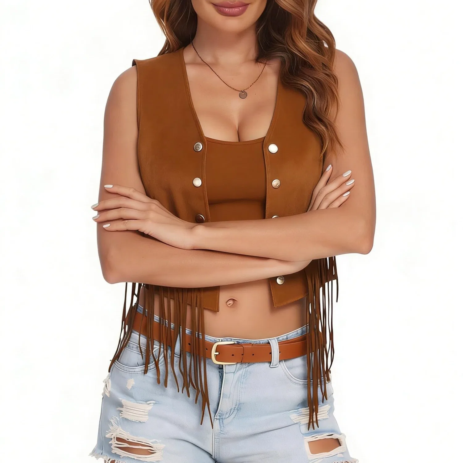 Женский жилет с лацканами Trench Cappotto Elegante Calda Transizione Giacca Invernale Senza Maniche Gilet Risvolto, Cachi — фото 4