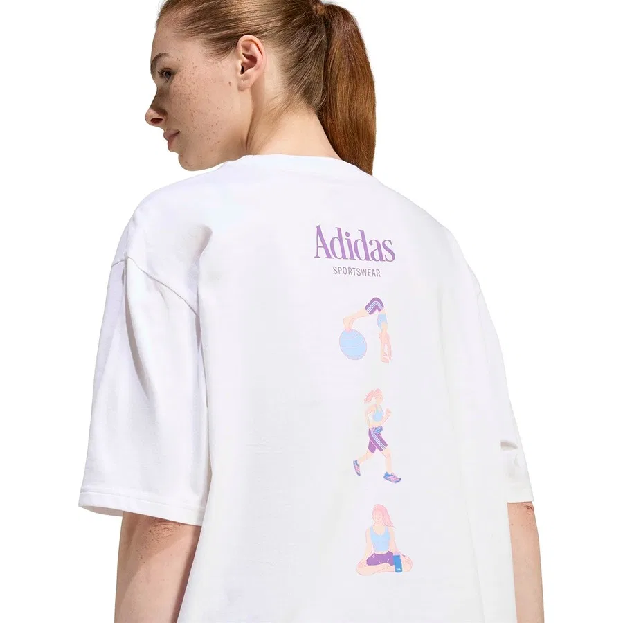 Женская футболка с графическим принтом Soft Sport Graphic adidas, Белый — фото 4