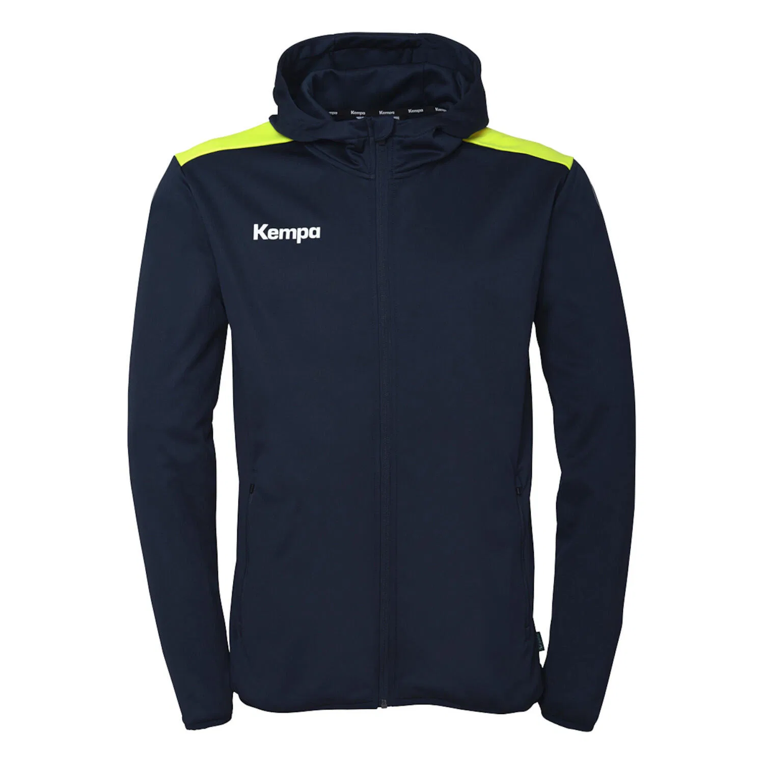 Детская тренировочная куртка Emotion 27 Kempa, Blau Navyblau Fluoreszierendes Neongelb