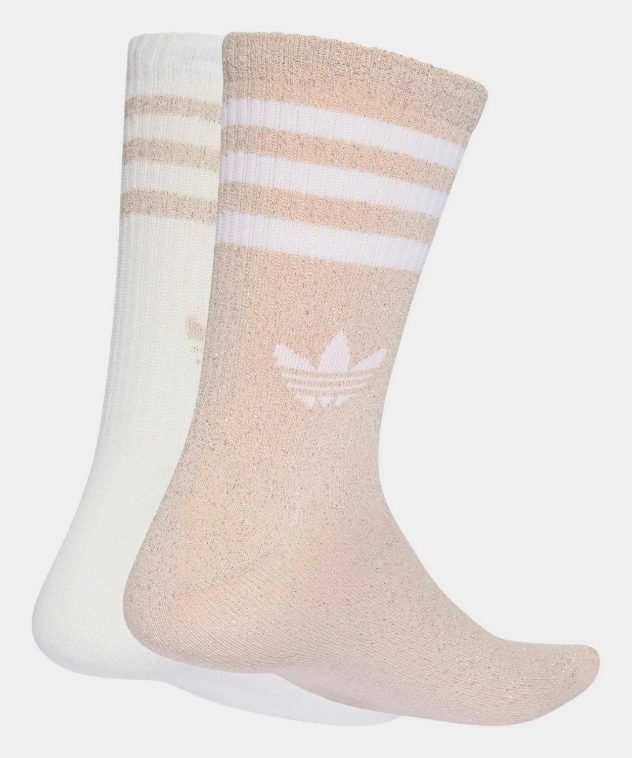 Мужские/Женские носки с блестками, комплект из 2 пар, Three Stripes Glitter Adidas, Pink — фото 2