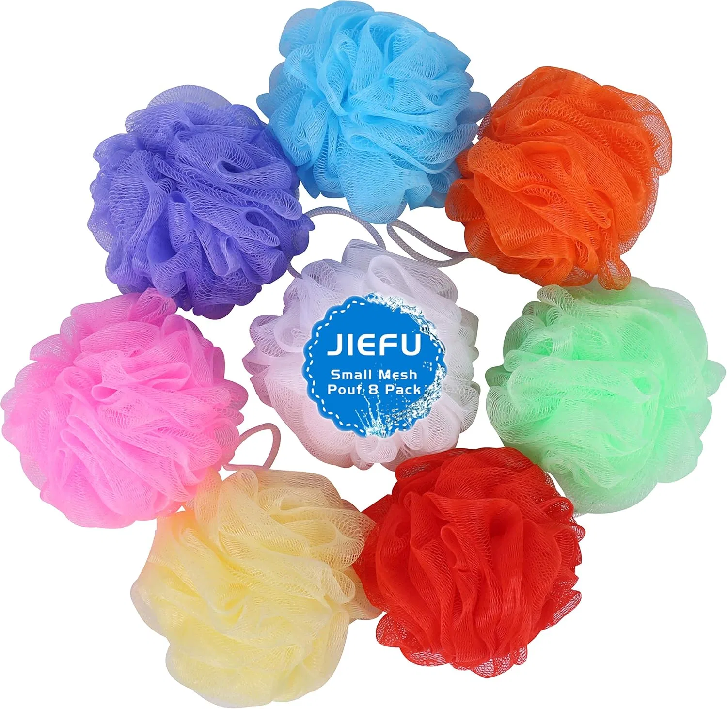 Мочалка для душа, JIEFU, набор 8 шт, 30 г, Мультиколор