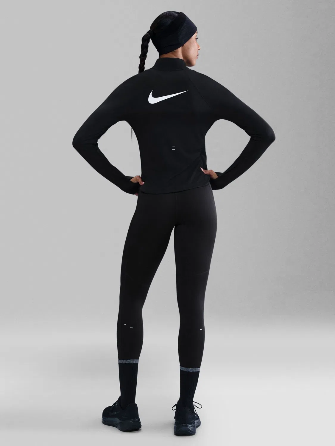 Леггинсы для бега Nike Tempo, высокие, 7/8, Black — фото 4