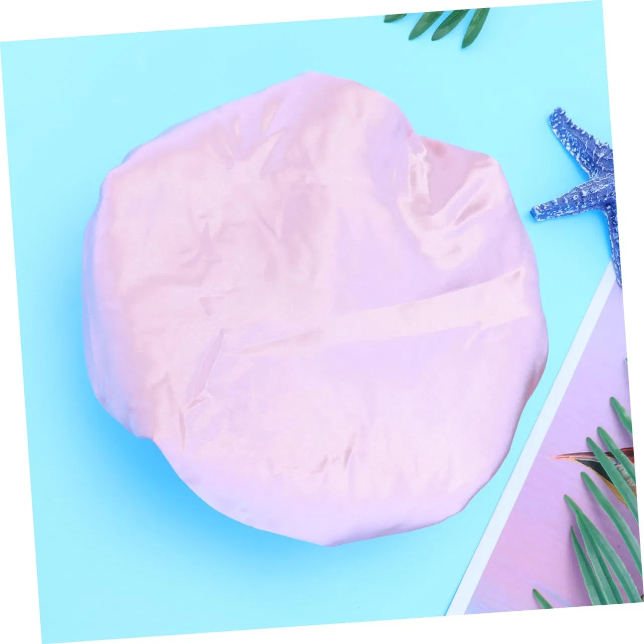 Двухслойная шапочка для душа PE и ткань, LOLIPPYY, 1 шт, 25x25x10 см, Pink — фото 2