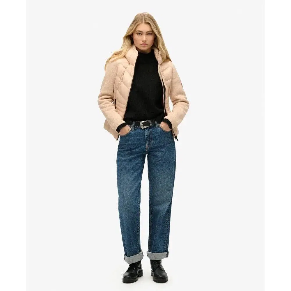 Женская стеганая куртка с капюшоном Superdry Storm Hybrid, Beige / Brauner Ton — фото 3