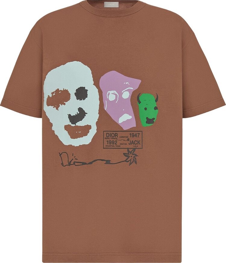 

Футболка Dior x Cactus Jack Oversized T-Shirt 'Coffee Brown', коричневый