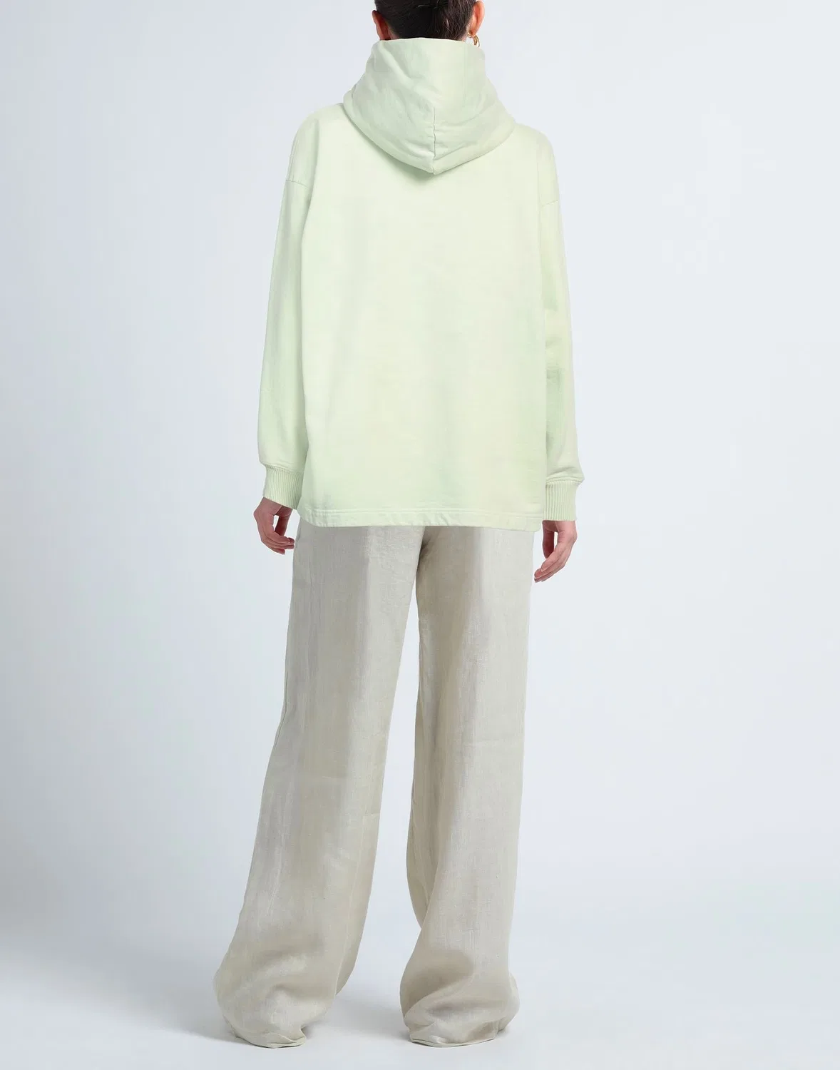 Женское худи на флисе с капюшоном Acne Studios, светло-зеленый — фото 3