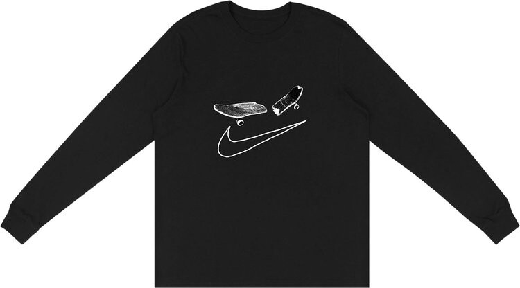 

Футболка Cactus Jack by Travis Scott For Nike SB Smile Long-Sleeve T-Shirt I 'Black', черный