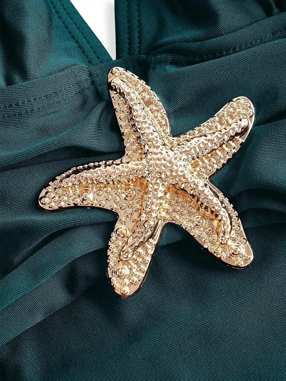 Женский монокини с завязками на шее Halter, Elegant, Teal Blue — фото 2