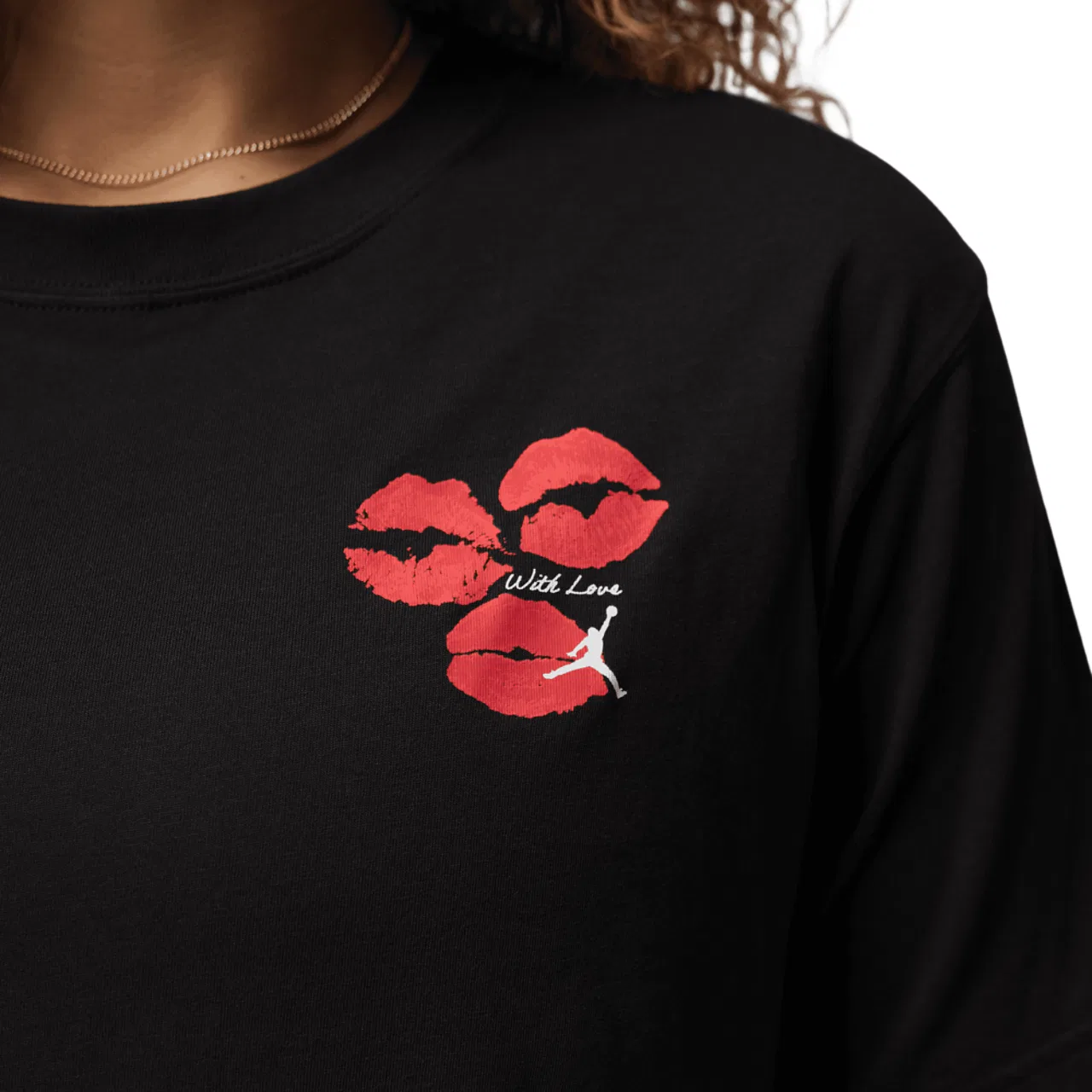 Футболка женская Jordan Flight Graphic KISS, черный/белый — фото 4