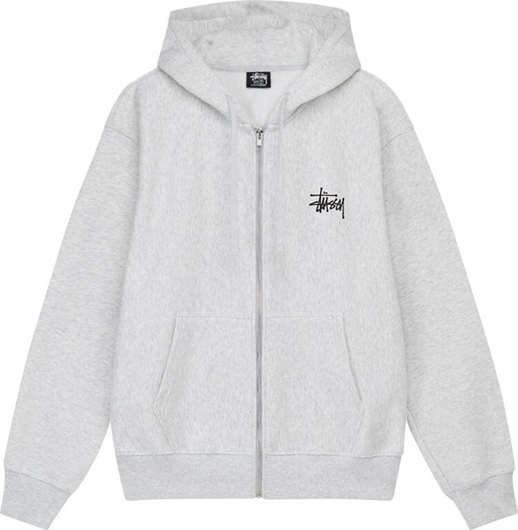 

Худи Stussy Basic Zip Hoodie 'Ash Heather', серый