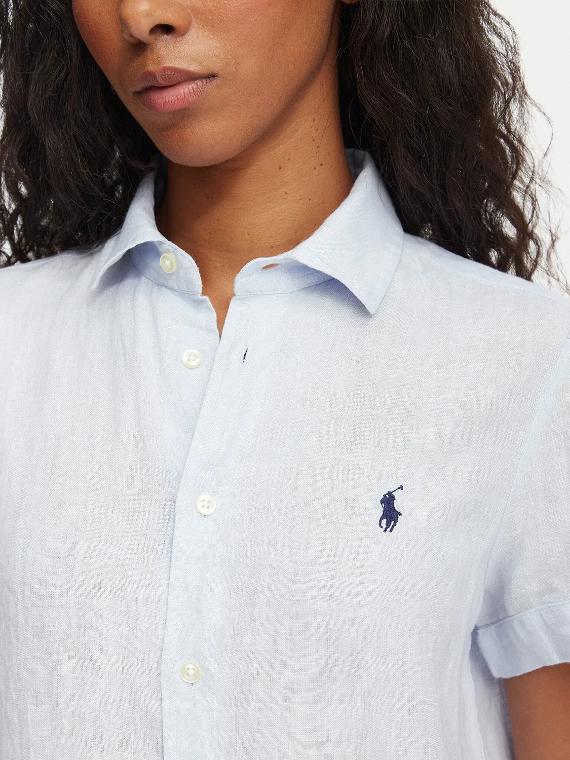 Женская рубашка стандартного кроя Polo Ralph Lauren, голубой — фото 4