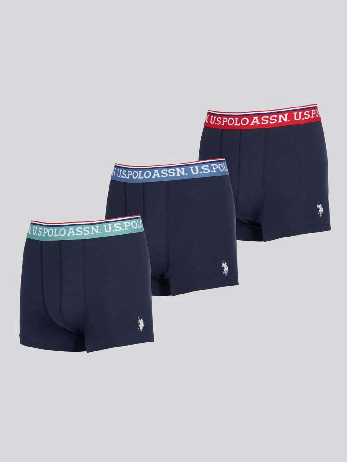 Трусы 3 шт. USPA Trunk Cotton Blend U.S. Polo Assn, темно-синий
