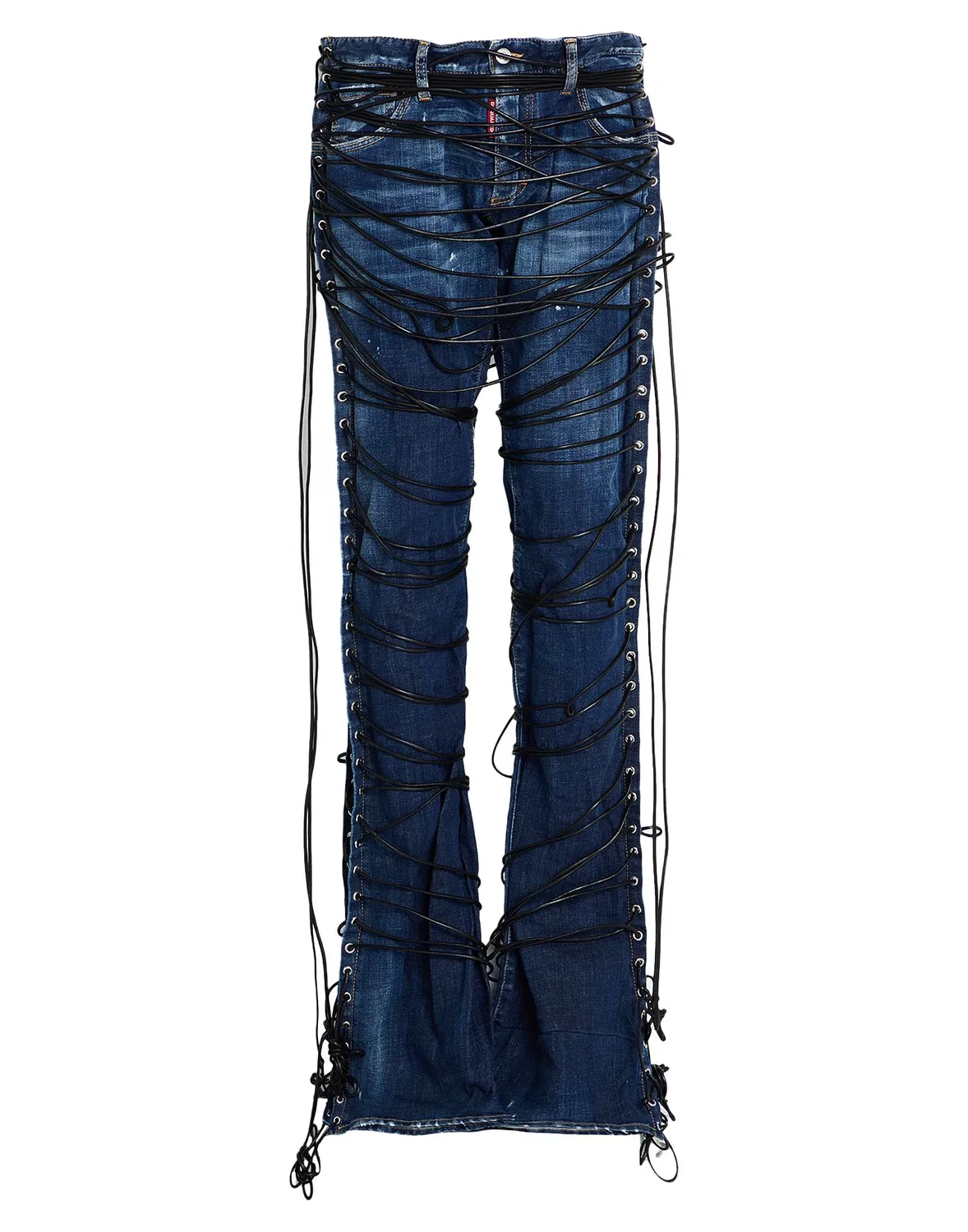 Мужские прямые джинсы с потертостями Dsquared2, синий