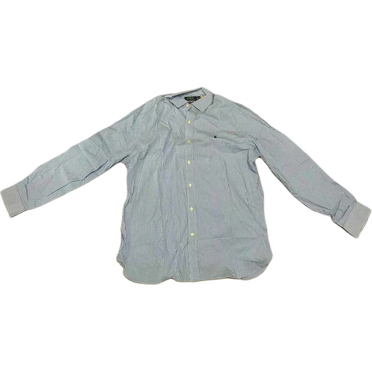 Мужская рубашка с сине-белым принтом и надписью, от Polo Ralph Lauren, Blue White