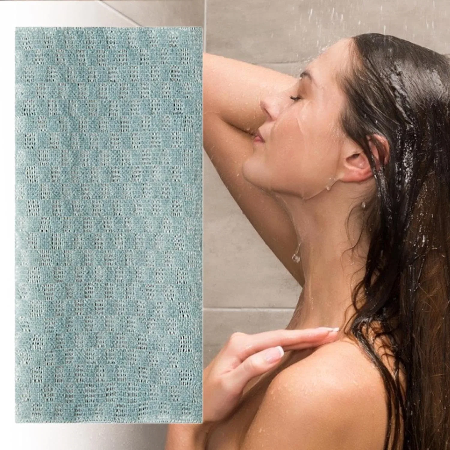 Мочалка для тела, Peeling Body Scrubber, 29x114 см, синий Generic — фото 2