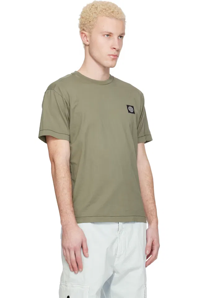 Футболка цвета хаки 2100027 из хлопкового трикажа 60/2 Stone Island — фото 2