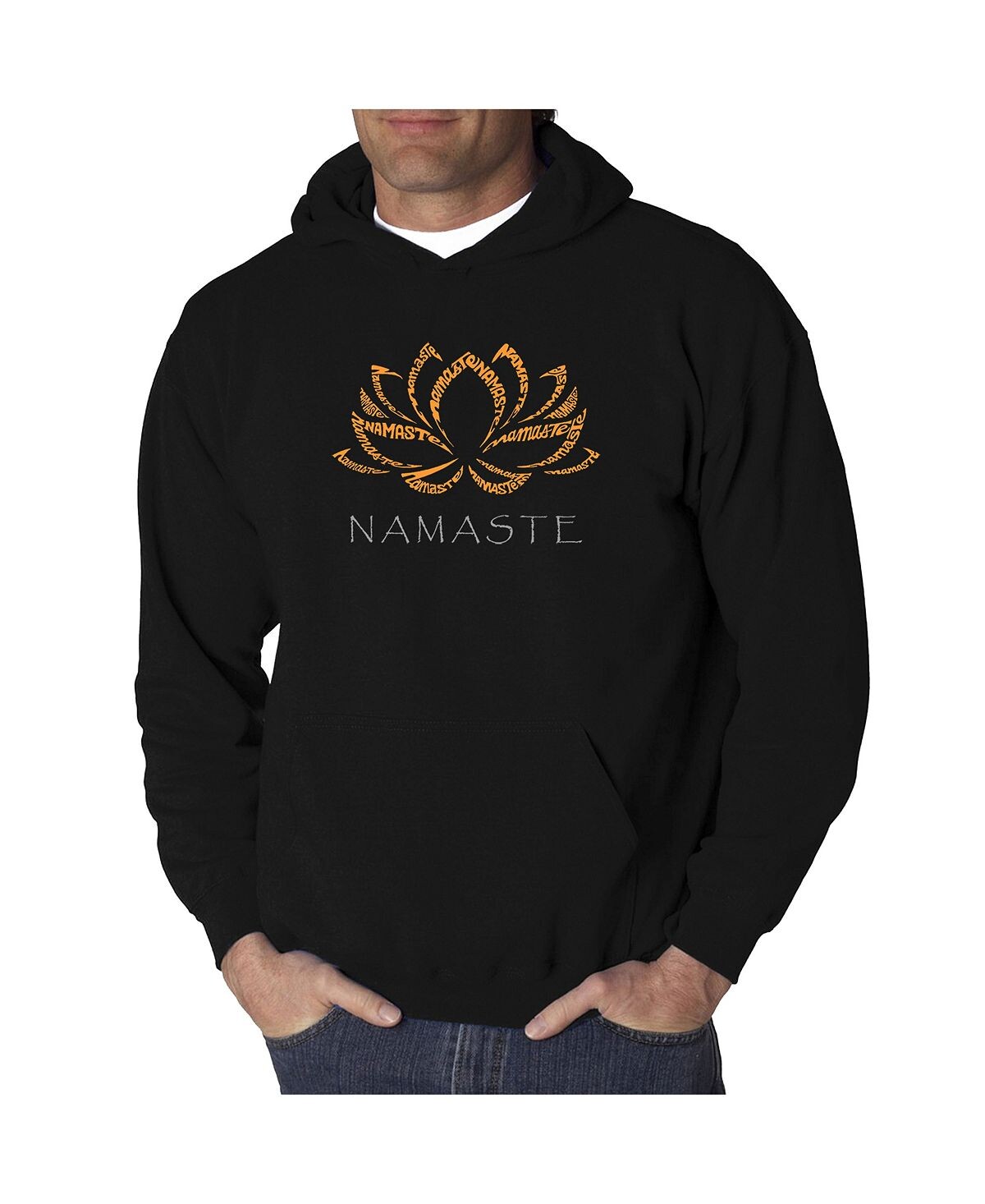 

Мужская толстовка с капюшоном word art - namaste LA Pop Art, черный