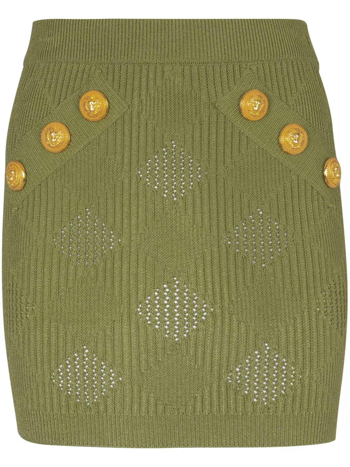 Мини-юбка в клетку Balmain, зеленый