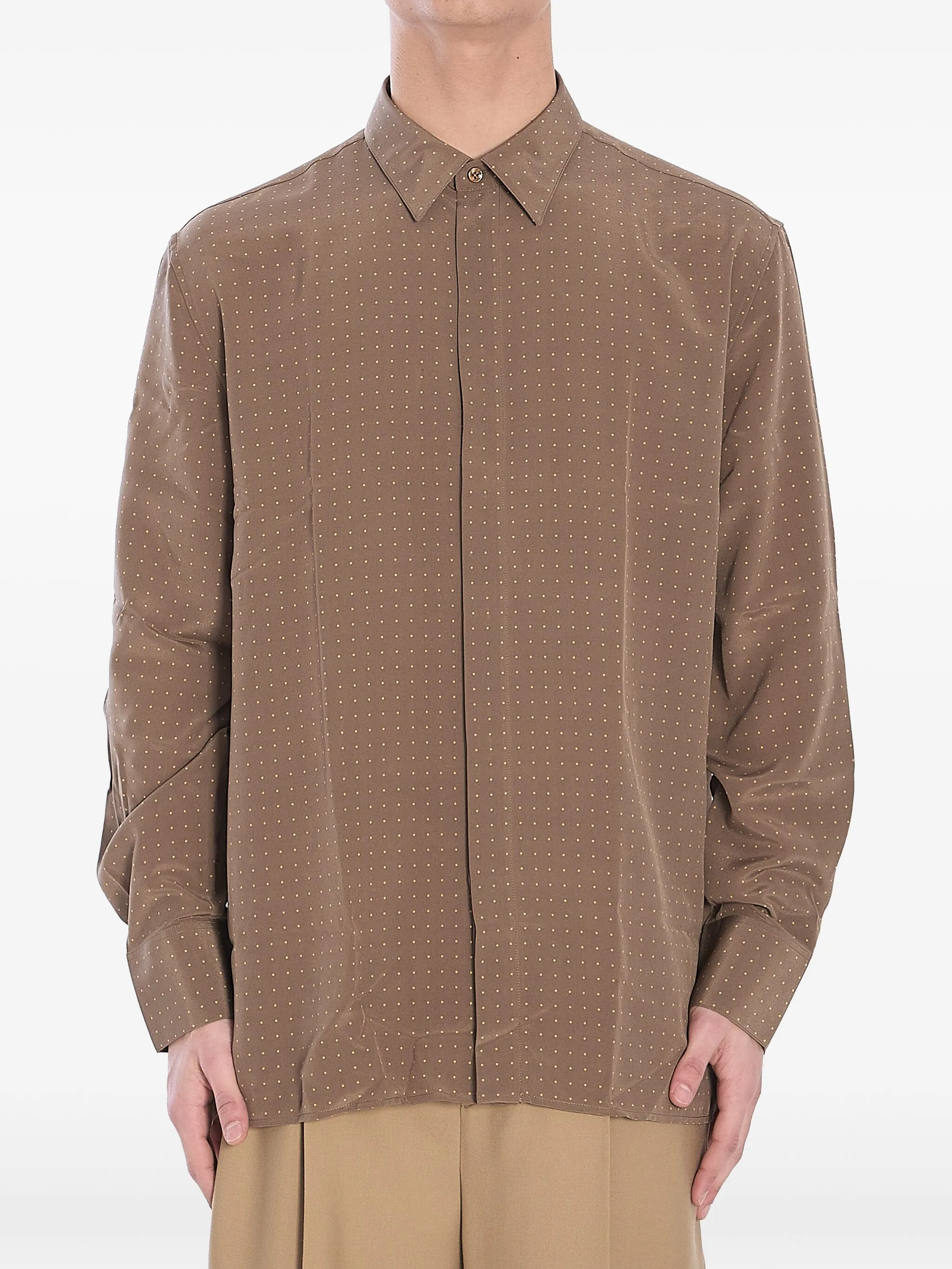 

Рубашка в горох Saint Laurent, коричневый