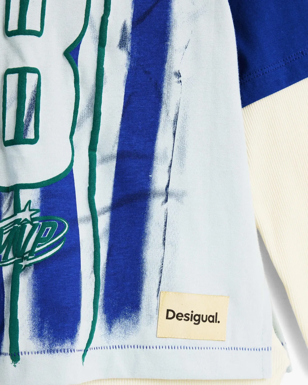 Детская футболка для мальчиков с эффектом двойного рукава Desigual, Azul — фото 4